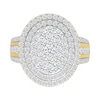 Thumbnail Image 3 of 1.95 CT. T.W. Oval-Shaped Multi-Diamond Double Frame Multi-Row Shank Bridal Set in 10K Gold