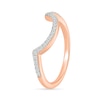 1.23 CT. T.W. Pear-Shaped Multi-Diamond Swirl Frame Triple Row Shank Bridal Set in 10K Rose Gold