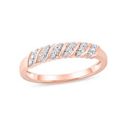 0.07 CT. T.W. Diamond "S" Curve Anniversary Band in 10K Rose Gold