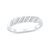 Thumbnail Image 1 of 0.07 CT. T.W. Diamond "S" Curve Anniversary Band in 10K White Gold