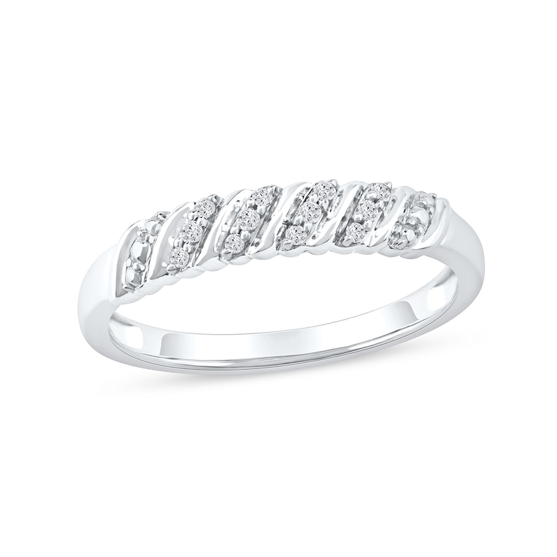 0.07 CT. T.W. Diamond "S" Curve Anniversary Band in 10K Gold