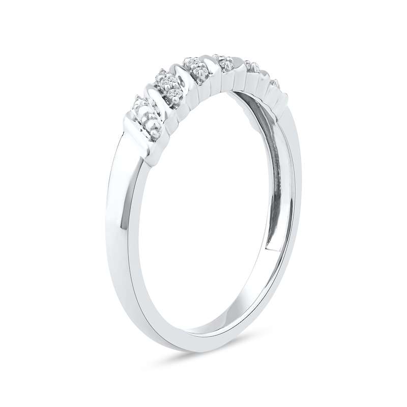 Main Image 2 of 0.07 CT. T.W. Diamond "S" Curve Anniversary Band in 10K White Gold