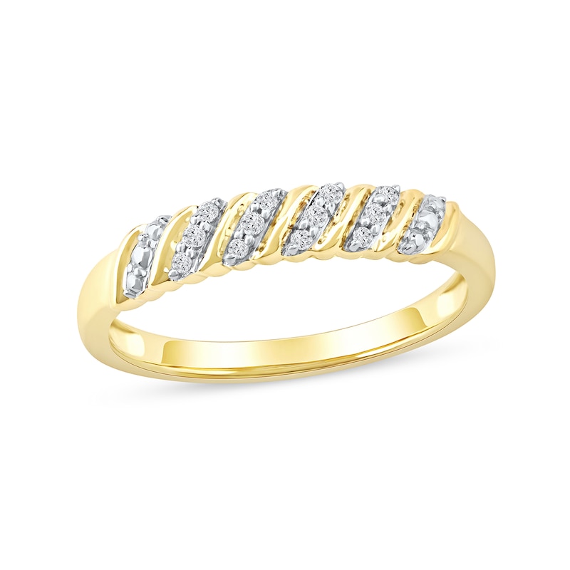 0.07 CT. T.W. Diamond "S" Curve Anniversary Band in 10K Gold