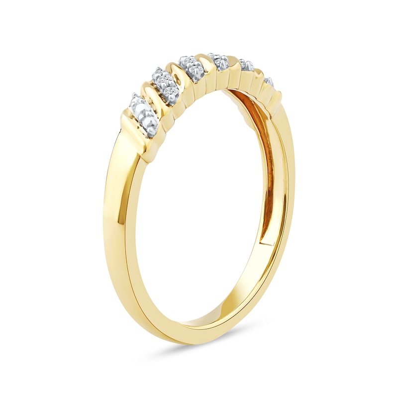 Main Image 2 of 0.07 CT. T.W. Diamond "S" Curve Anniversary Band in 10K Gold