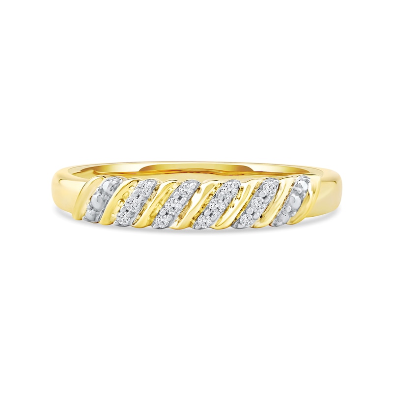 Main Image 3 of 0.07 CT. T.W. Diamond "S" Curve Anniversary Band in 10K Gold