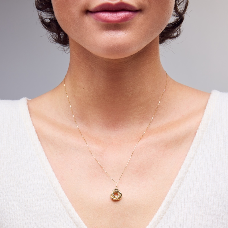 Main Image 2 of Interlocking Triple Circles Pendant in Hollow 10K Gold