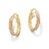 Thumbnail Image 1 of 19.0mm Twist Hoop Earrings in Hollow 10K Tri-Tone Gold