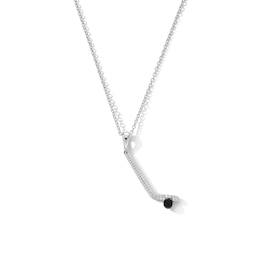 0.20 CT. T.W. Diamond Hockey Stick and Puck Necklace Charm in 10K White Gold