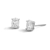 Thumbnail Image 1 of 0.50 CT. T.W. Oval Certified Lab-Grown Diamond Solitaire Stud Earrings in 14K White Gold (F/SI2)