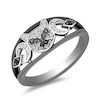 Thumbnail Image 1 of Disney Treasures Hocus Pocus 0.065 CT. T.W. Black and White Diamond Cat Ring in Sterling Silver and Black Rhodium