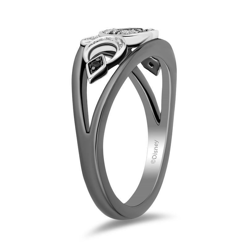 Main Image 2 of Disney Treasures Hocus Pocus 0.065 CT. T.W. Black and White Diamond Cat Ring in Sterling Silver and Black Rhodium