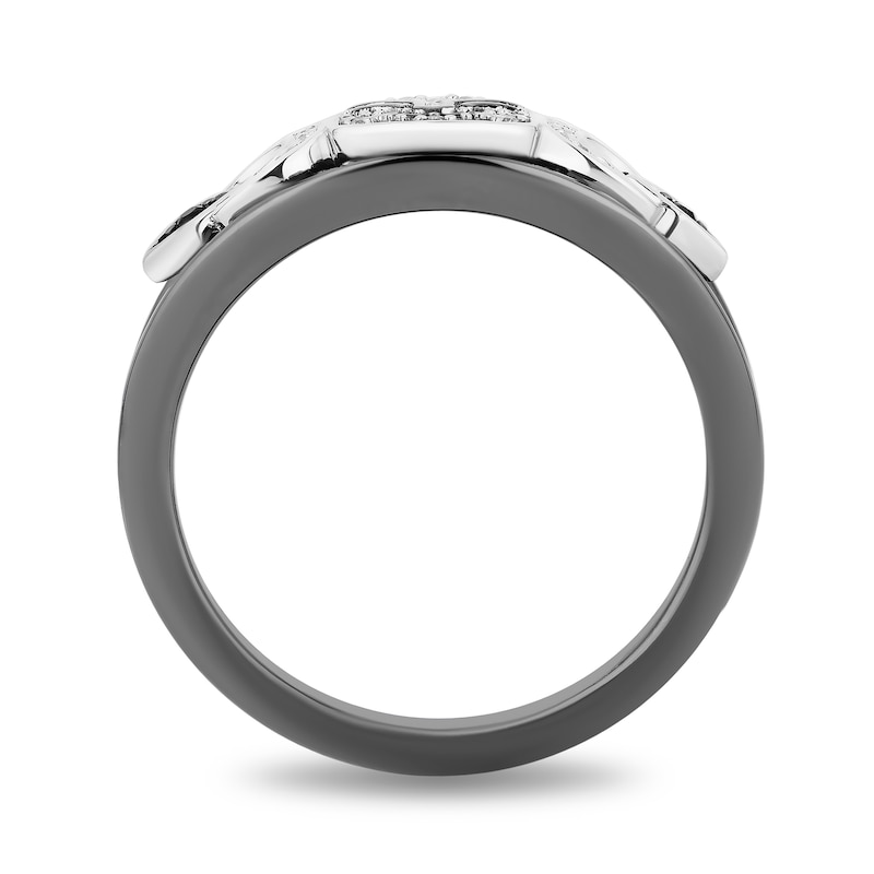 Main Image 3 of Disney Treasures Hocus Pocus 0.065 CT. T.W. Black and White Diamond Cat Ring in Sterling Silver and Black Rhodium