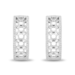 Disney Treasures Mickey Mouse 0.23 CT. T.W. Diamond Silhouette Hoop Earrings in Sterling Silver
