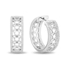 Thumbnail Image 2 of Disney Treasures Mickey Mouse 0.23 CT. T.W. Diamond Silhouette Hoop Earrings in Sterling Silver