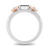 Thumbnail Image 3 of Disney Treasures Mickey Mouse 0.145 CT. T.W. Black and White Diamond Flower Ring in Sterling Silver and 10K Rose Gold
