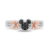 Thumbnail Image 4 of Disney Treasures Mickey Mouse 0.145 CT. T.W. Black and White Diamond Flower Ring in Sterling Silver and 10K Rose Gold