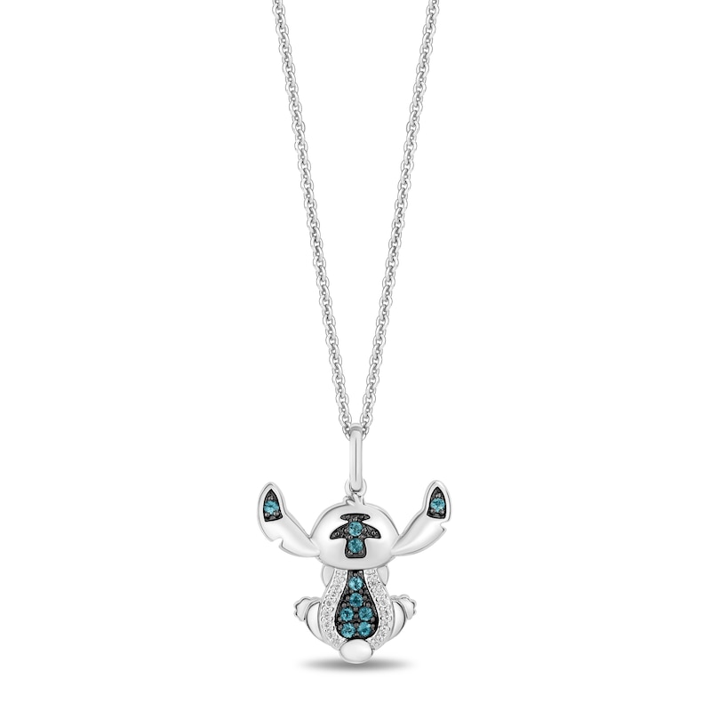 Main Image 1 of Disney Treasures Lilo & Stitch London Blue Topaz and Diamond Accent Pendant in Sterling Silver - 19”