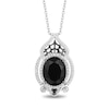 Thumbnail Image 1 of Disney Treasures The Nightmare Before Christmas Oval Onyx and 0.18 CT. T.W. Diamond Web Pendant in Sterling Silver - 19”