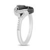 Thumbnail Image 2 of Disney Treasures The Nightmare Before Christmas Black and White Diamond Heart Ring in Sterling Silver and Black Rhodium