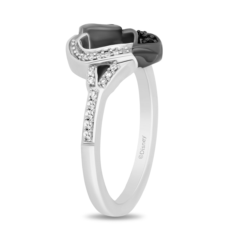 Main Image 2 of Disney Treasures The Nightmare Before Christmas Black and White Diamond Heart Ring in Sterling Silver and Black Rhodium