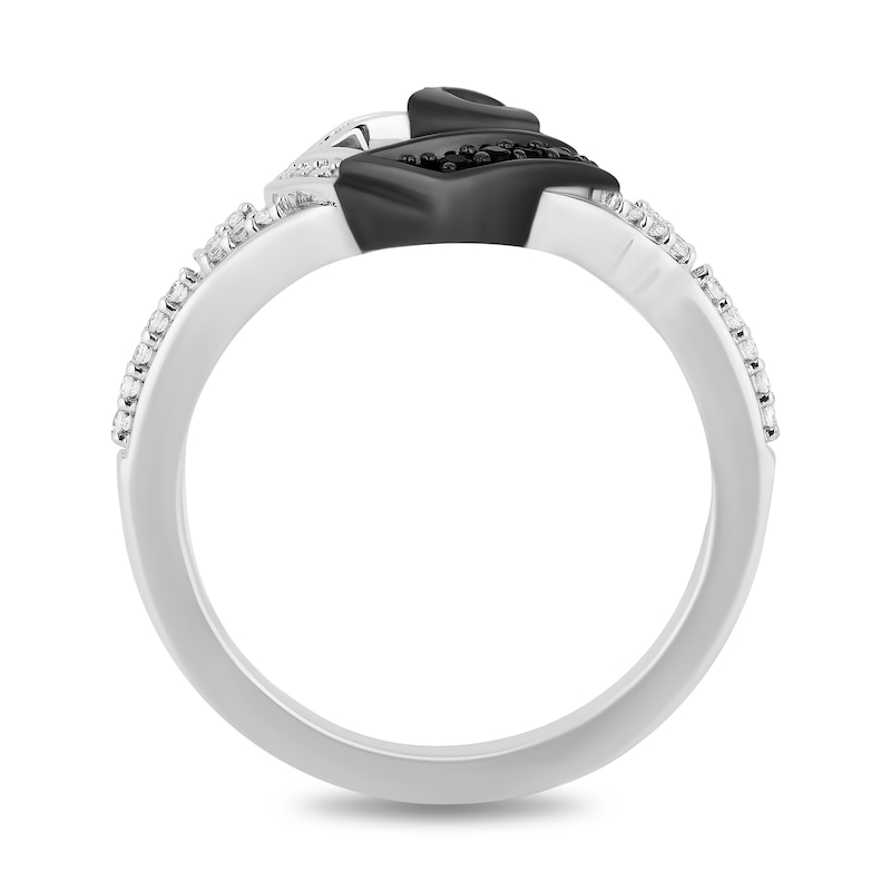 Main Image 3 of Disney Treasures The Nightmare Before Christmas Black and White Diamond Heart Ring in Sterling Silver and Black Rhodium