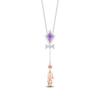 Thumbnail Image 1 of Disney Treasures Winnie the Pooh Amethyst and Diamond Accent Eeyore Necklace in Sterling Silver and 10K Rose Gold