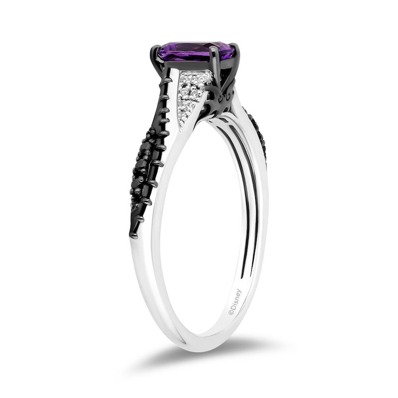 Disney Treasures The Nightmare Before Christmas Cushion-Cut Amethyst and 0.065 CT. T.W. Diamond Ring in Sterling Silver