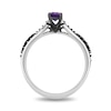 Thumbnail Image 3 of Disney Treasures The Nightmare Before Christmas Cushion-Cut Amethyst and 0.065 CT. T.W. Diamond Ring in Sterling Silver