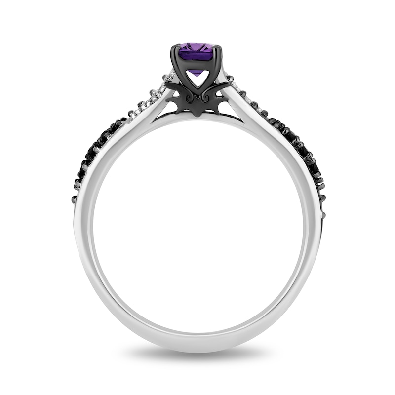 Disney Treasures The Nightmare Before Christmas Cushion-Cut Amethyst and 0.065 CT. T.W. Diamond Ring in Sterling Silver