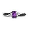 Thumbnail Image 4 of Disney Treasures The Nightmare Before Christmas Cushion-Cut Amethyst and 0.065 CT. T.W. Diamond Ring in Sterling Silver