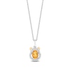 Thumbnail Image 1 of Disney Treasures Winnie the Pooh Oval Citrine and 0.065 CT. T.W. Diamond Pendant in Sterling Silver and 10K Gold - 19”