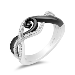 Disney Treasures The Nightmare Before Christmas 0.145 CT. T.W. Diamond Spiral Ring in Sterling Silver and Black Rhodium