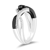 Thumbnail Image 2 of Disney Treasures The Nightmare Before Christmas 0.145 CT. T.W. Diamond Spiral Ring in Sterling Silver and Black Rhodium