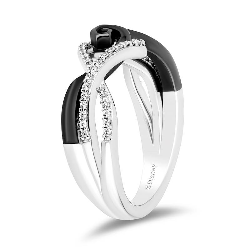 Main Image 2 of Disney Treasures The Nightmare Before Christmas 0.145 CT. T.W. Diamond Spiral Ring in Sterling Silver and Black Rhodium