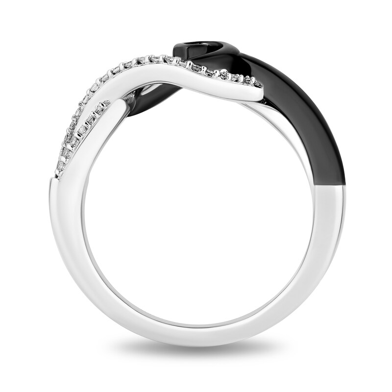 Main Image 3 of Disney Treasures The Nightmare Before Christmas 0.145 CT. T.W. Diamond Spiral Ring in Sterling Silver and Black Rhodium
