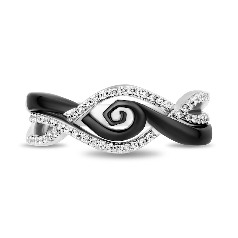 Main Image 4 of Disney Treasures The Nightmare Before Christmas 0.145 CT. T.W. Diamond Spiral Ring in Sterling Silver and Black Rhodium