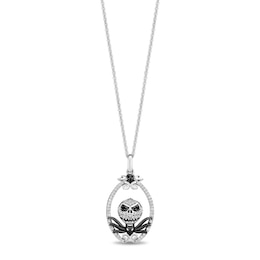 Disney Treasures The Nightmare Before Christmas "Jack Skellington" Diamond Pendant in Sterling Silver and Black Rhodium