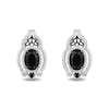 Thumbnail Image 1 of Disney Treasures The Nightmare Before Christmas Oval Onyx and 0.23 CT. T.W. Diamond Web Earrings in Sterling Silver