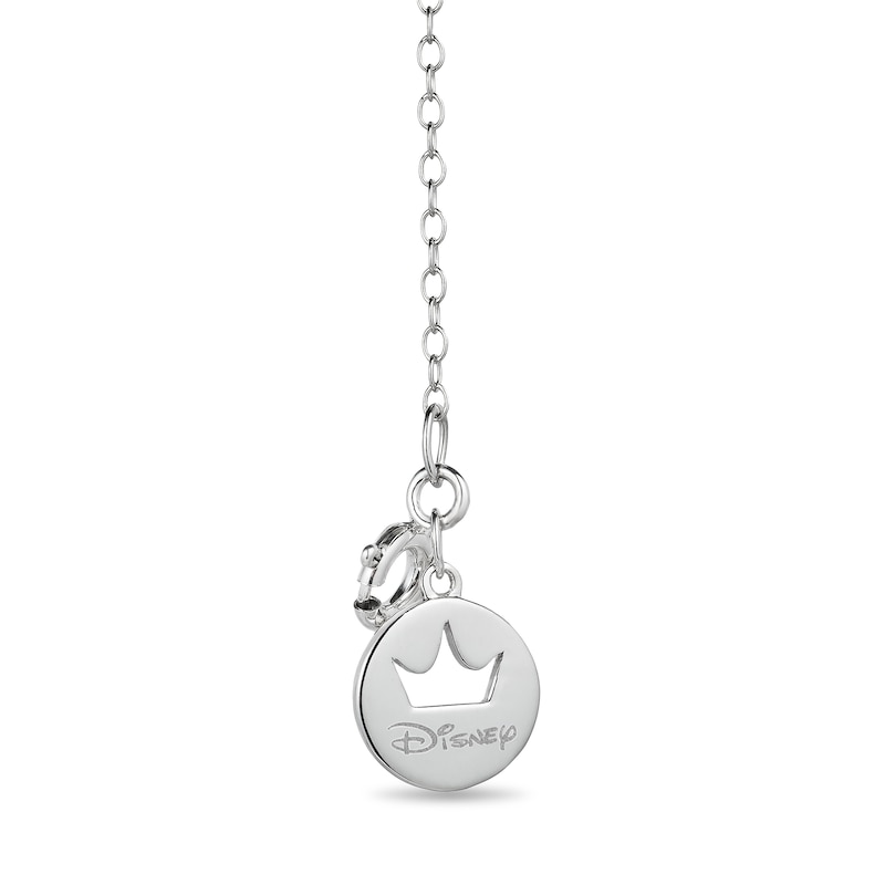 Enchanted Disney Villains Evil Queen Garnet and 0.085 CT. T.W. Diamond Key Pendant in Sterling Silver and 10K Gold- 19"