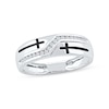 Thumbnail Image 1 of 0.13 CT. T.W. Diamond Zig-Zag Cross Band in 14K White Gold