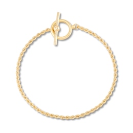 2.1mm Rope Chain Toggle Bracelet in Hollow 10K Gold - 7.25”