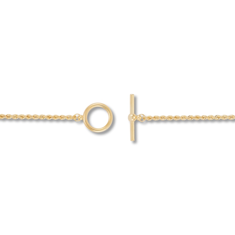 Main Image 4 of 2.1mm Rope Chain Toggle Bracelet in Hollow 10K Gold - 7.25”