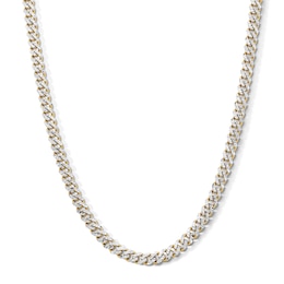 5.0mm Curb Chain Necklace in Hollow 10K Two-Tone Gold - 20”