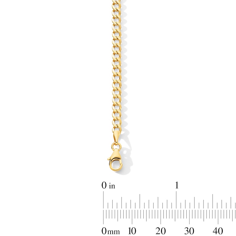 Main Image 2 of "MOM" Curb Chain Bracelet in Hollow 10K Gold - 7.25"