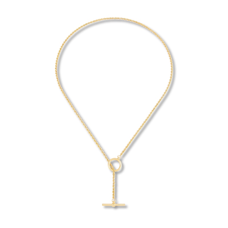 Main Image 1 of 2.1mm Rope Chain Toggle Necklace in Hollow 10K Gold