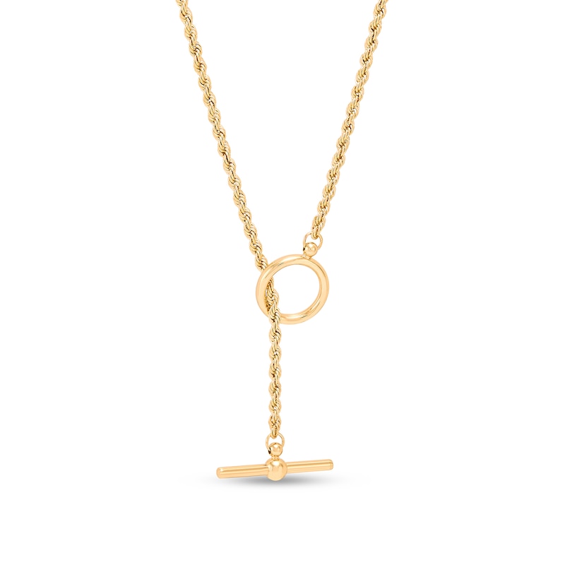 Main Image 2 of 2.1mm Rope Chain Toggle Necklace in Hollow 10K Gold