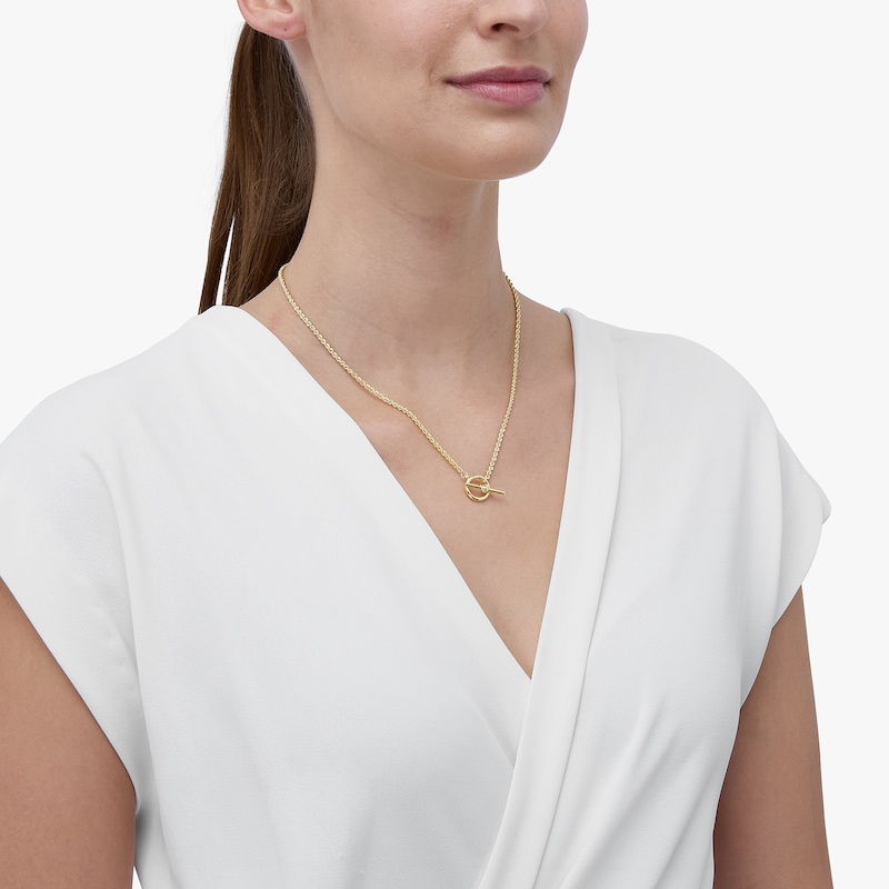Main Image 4 of 2.1mm Rope Chain Toggle Necklace in Hollow 10K Gold