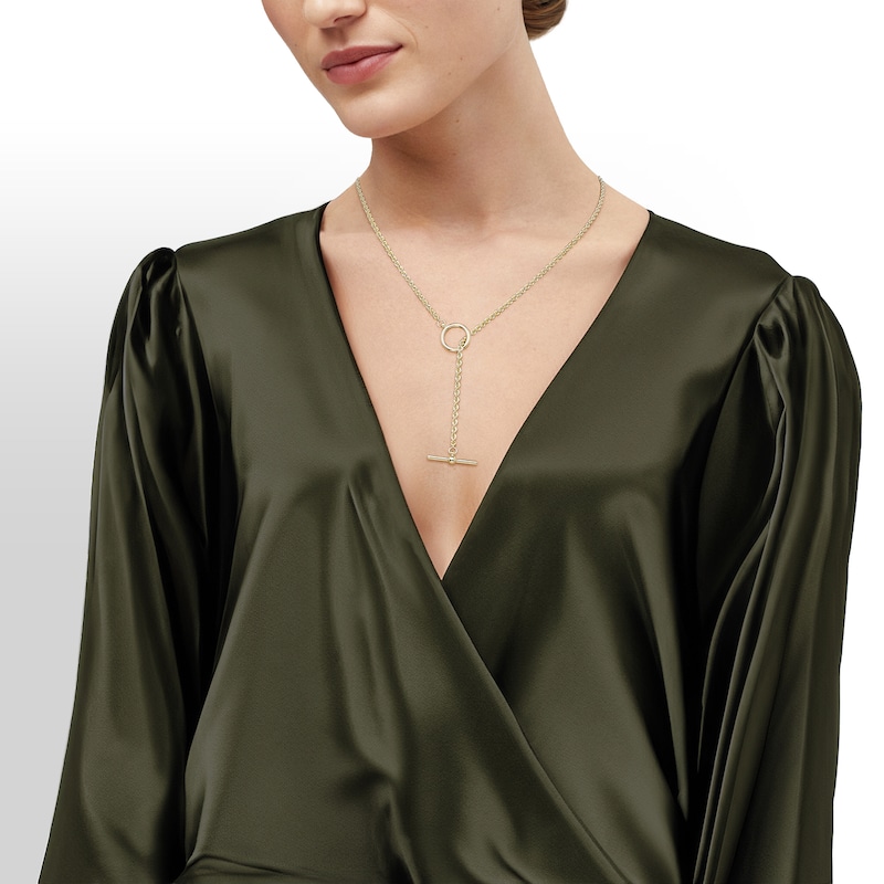 Main Image 5 of 2.1mm Rope Chain Toggle Necklace in Hollow 10K Gold