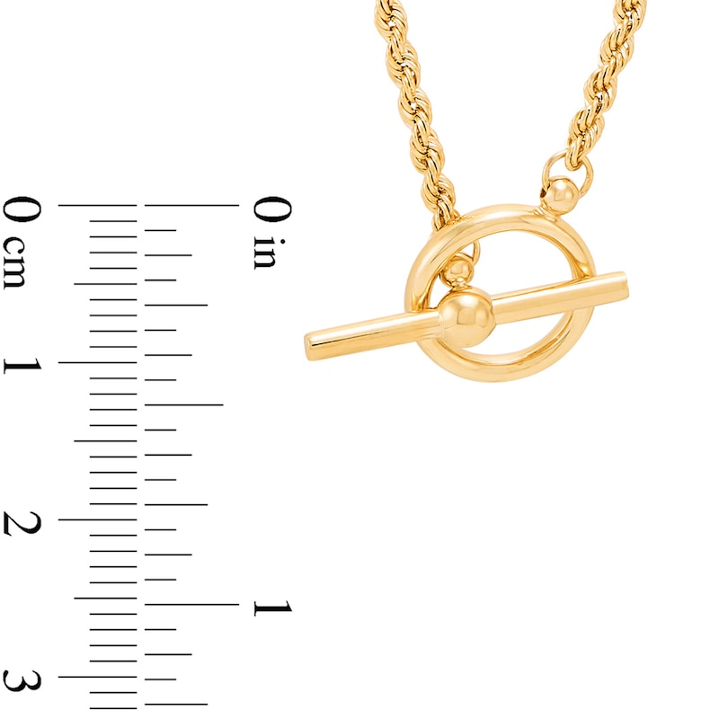 Main Image 8 of 2.1mm Rope Chain Toggle Necklace in Hollow 10K Gold