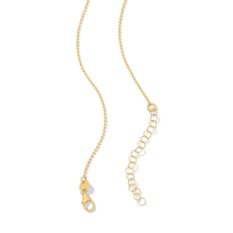 Main Image 2 of 1.2mm Diamond-Cut Beaded Strand Choker Necklace in Solid 10K Gold